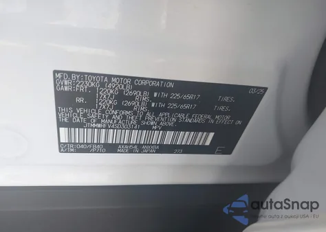 2025 Toyota Rav4 Hybrid Le из США, поврежденный, VIN JTMMWRFV4SD303141